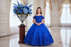 3D Floral Applique Embellished Glitter Embroidery Mesh Kids Dress