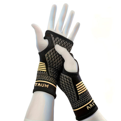 Black Gold Wrist Support Gloves | Sports Fitness Training Wristband