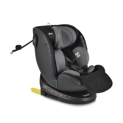 Cangaroo Castor I-Size 360°-ban forgatható ISOFIX gyermekülés, hangjelzéssel (40-150 cm) - Szürke-0