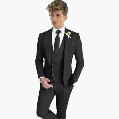 Formal Boys' Suit Set for Boys 3 Piece 3-16 Years Elegant Wedding Birthday Party Kids Suit Tuxedo Slim Fit Graduation Boys Suit MARVIE JOE