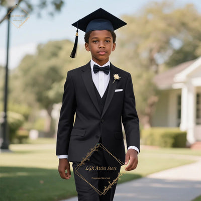 Boys' 3-piece graduation suit - an elegant formal suit including a vest and trousers, tailored for a special occasion MARVIE JOE